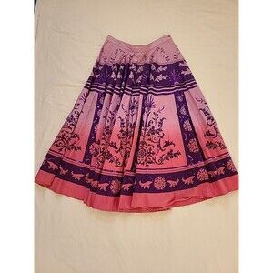 Campana Skirt Cotton  Embellished Sequins Mid-Calf Boho Flare Size 42